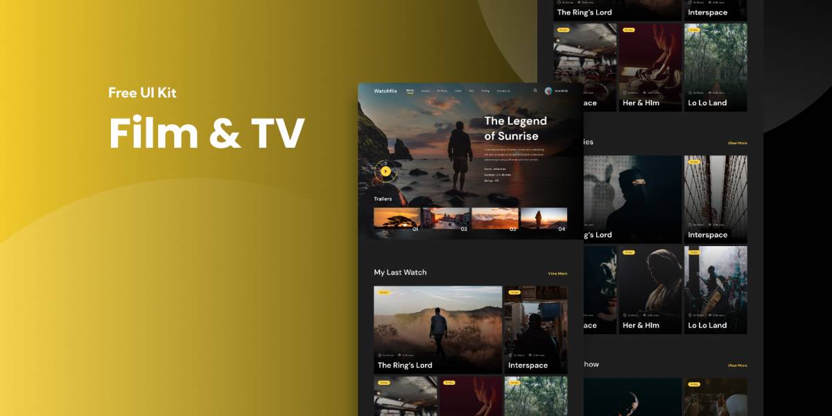 Film & TV Streaming Landing Page Figma Template