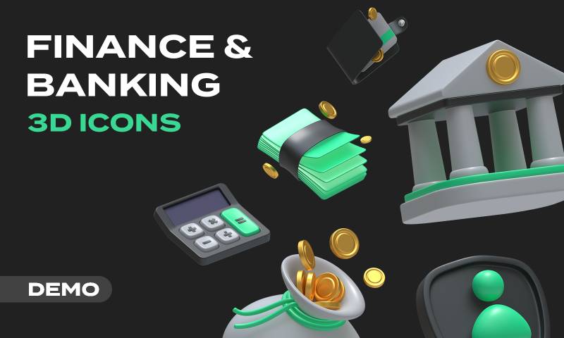 Finance & Banking 3D Icons Figma Template