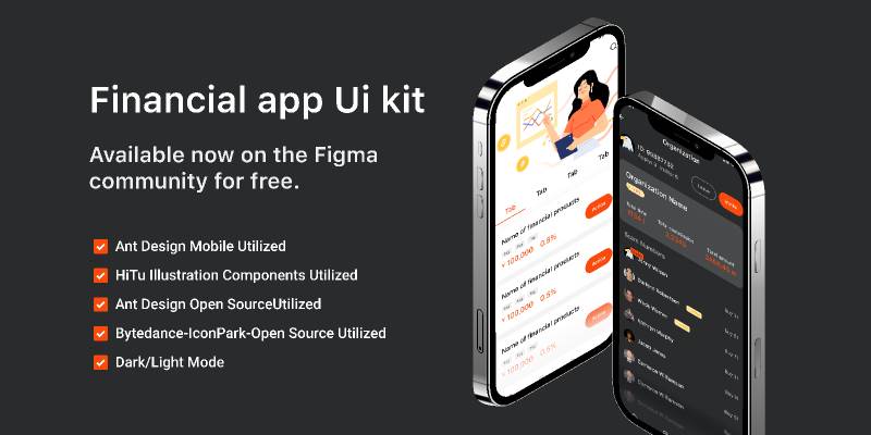 Financial app UI kit figma free