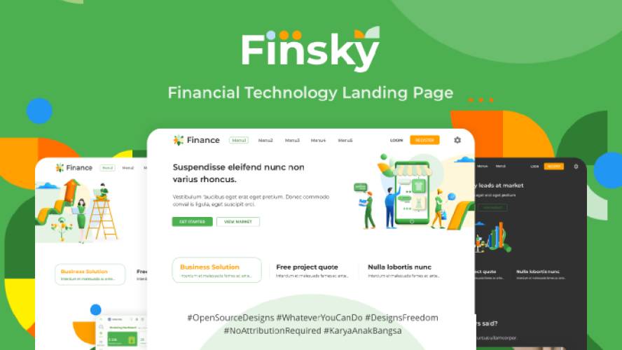 Financial Tech Landing Page Figma Website Template