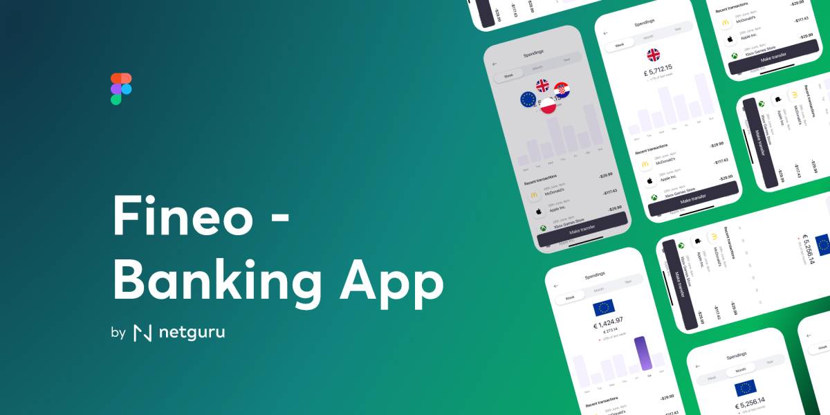 Fineo - Banking App Figma Free