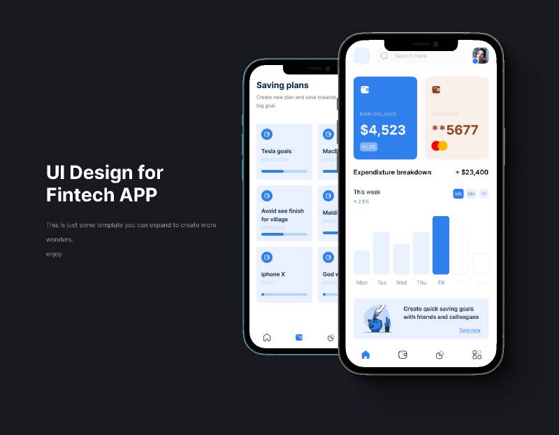 Fintech App Design figma free
