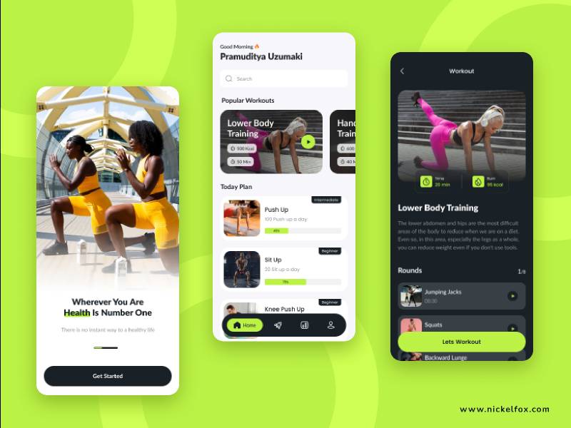 Fitness App - Free Figma Mobile Template