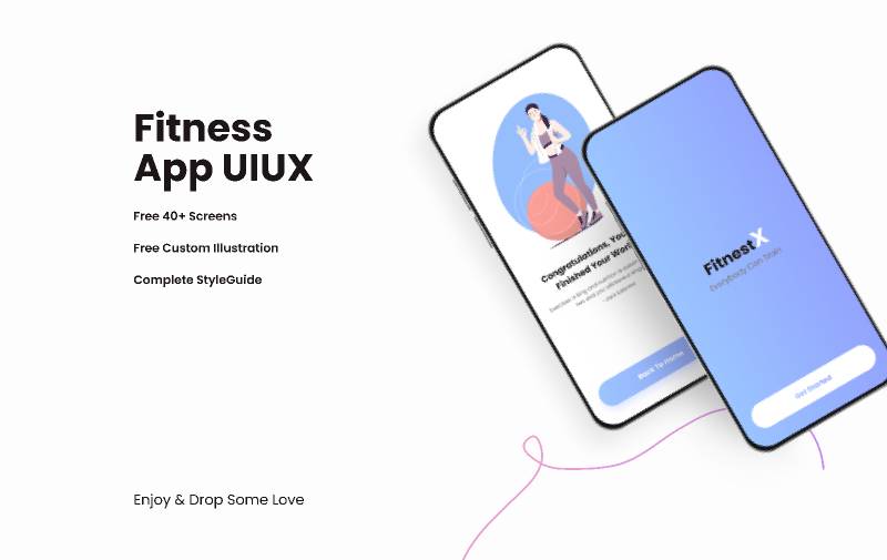 Fitness app figma mobile template