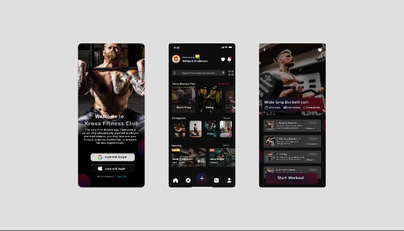 Fitness App UI Figma Mobile Template