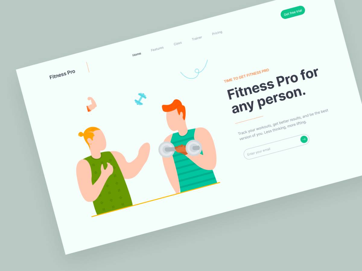 Fitness Pro Website - Header Figma Ui Kit