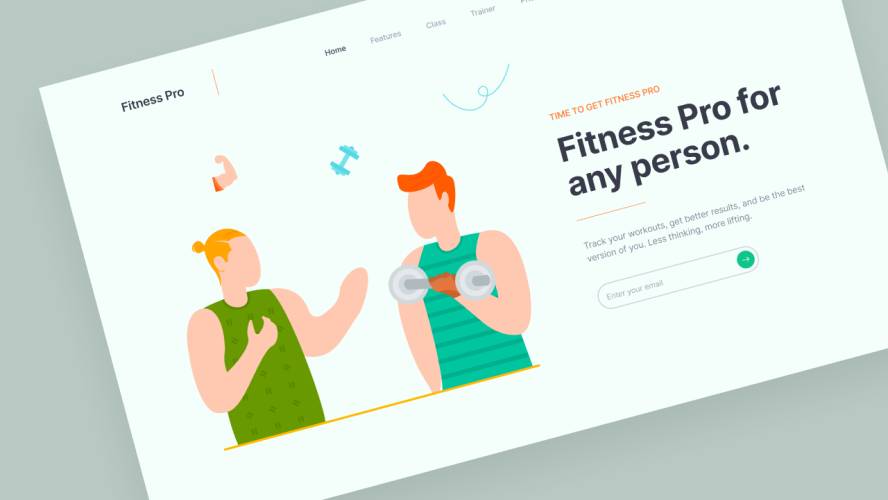 Fitness Pro Website - Header Figma Ui Kit