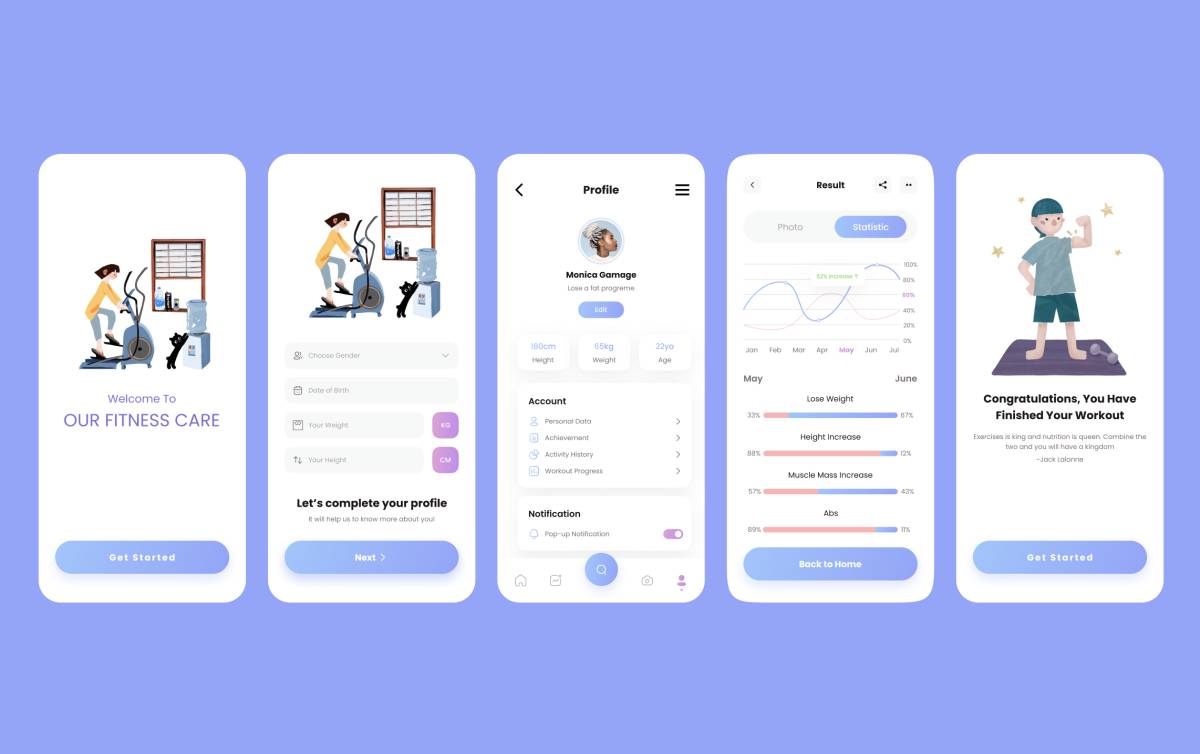 Fitness UI Design Figma Mobile Template