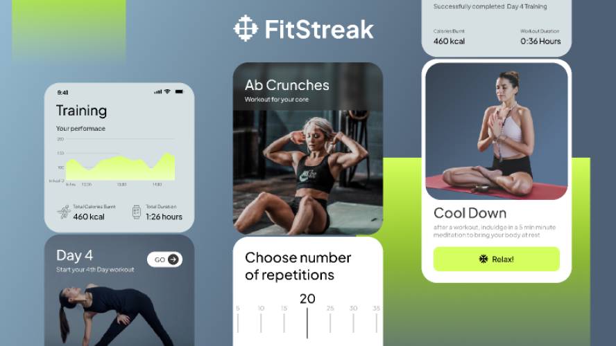 Fitstreak - Fitness App Figma Mobile Template