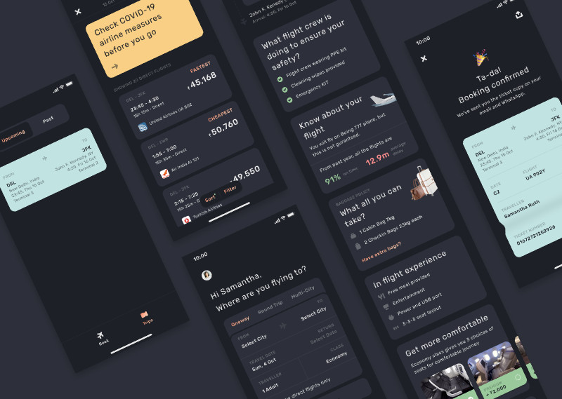 Flight booking experience figma
