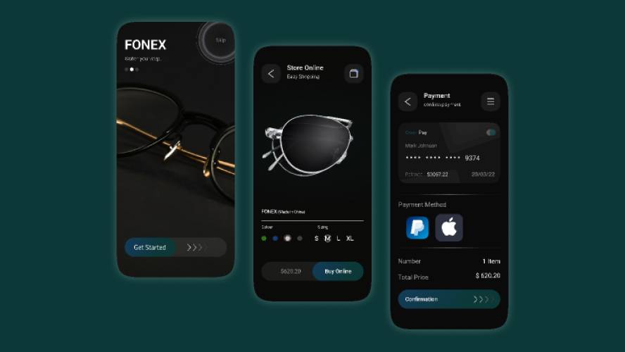 Fonex mens eyewear Figma App Template