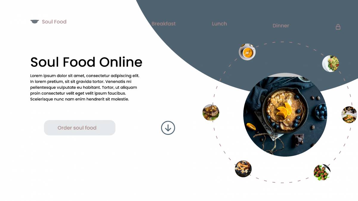 Food animation webpage design Figma Template