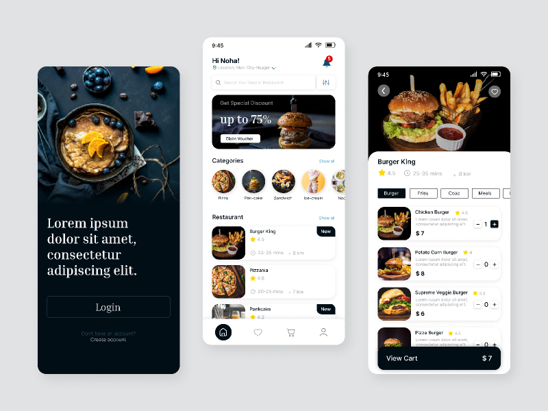 Food App Figma Free Mobile Template