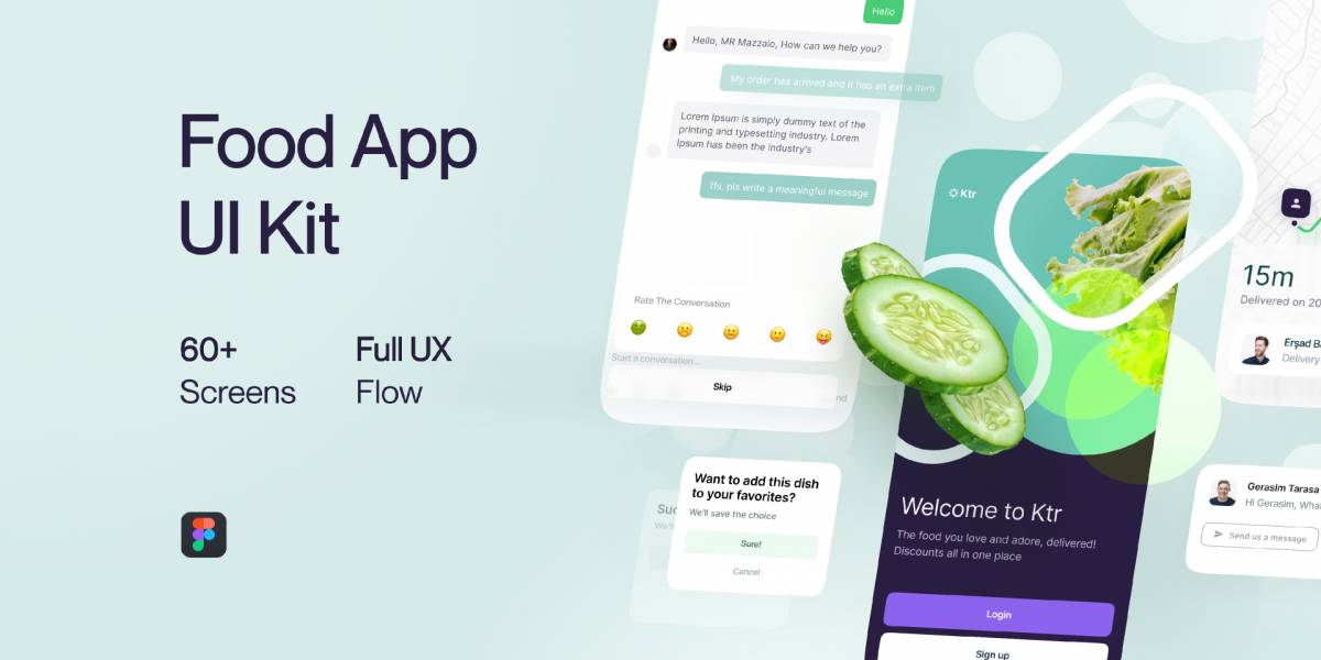 Food App UI Kit Figma Freebie