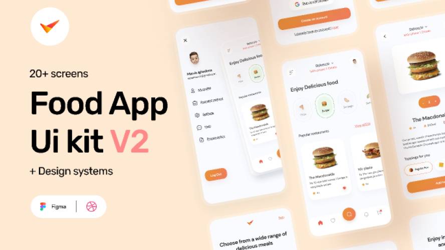 Food App Ui Kit v2 Figma Template