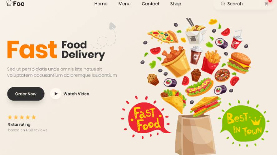 Food Delivery Landing Page Figma Design
