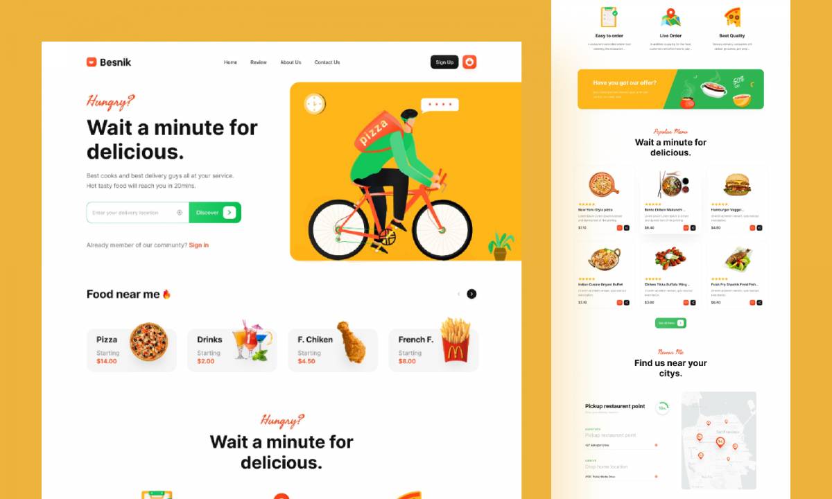 Food Delivery Service Website Template