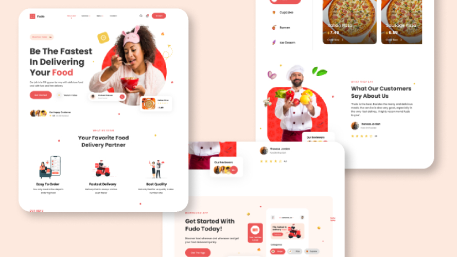 Food delivery website figma free template