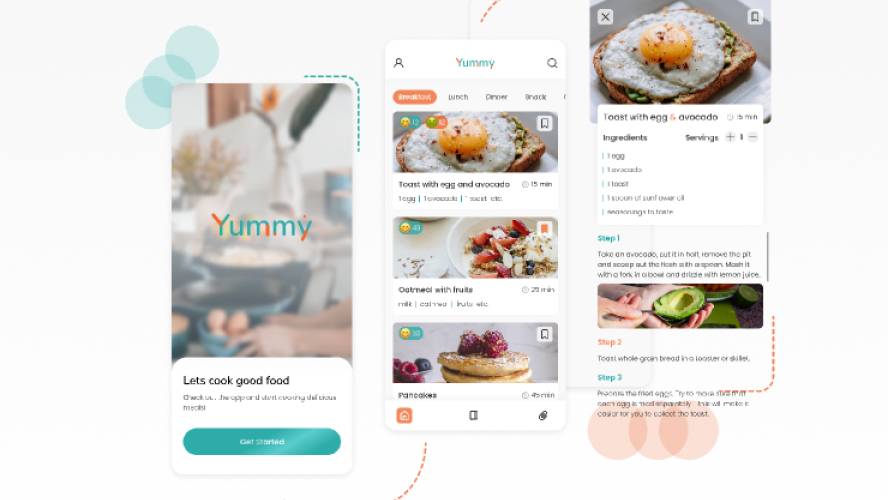 Food Recipe Application Figma Mobile Template