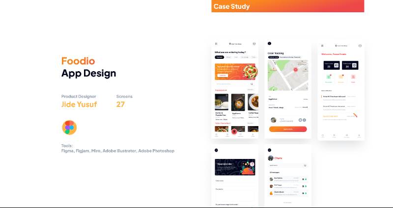 Foodio Food app design Figma Case study