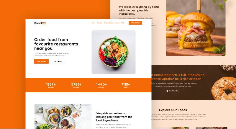 FooDX Figma Food Website Template
