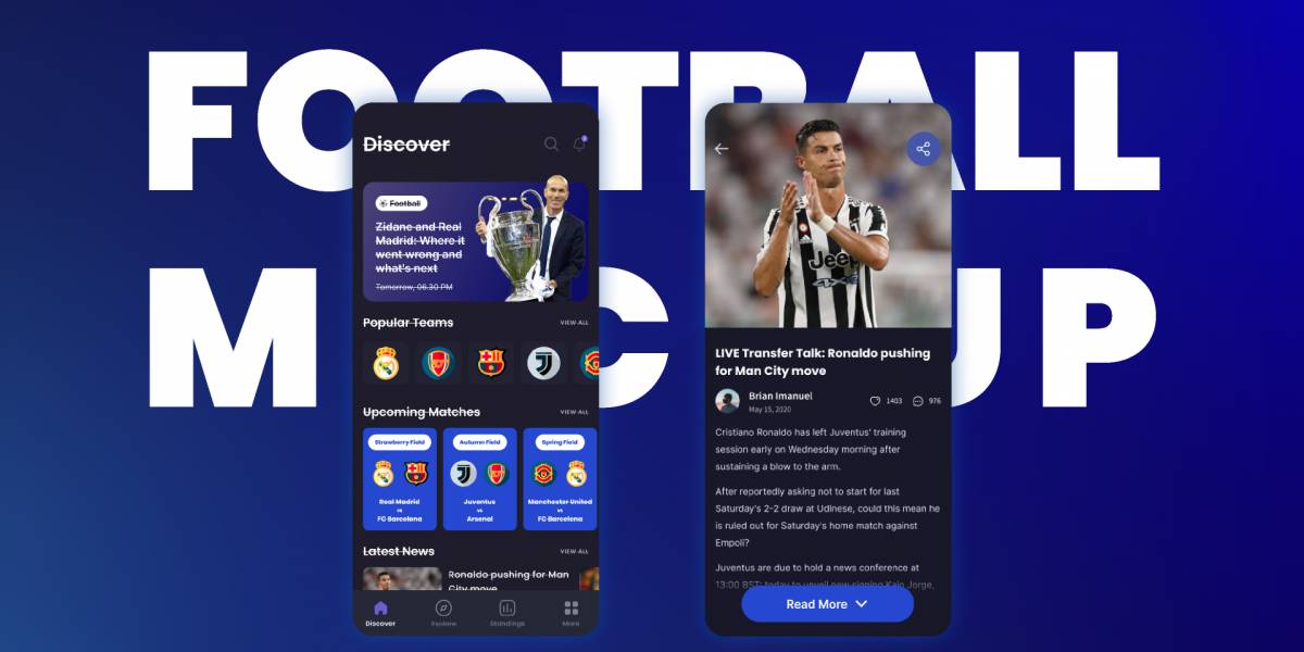 Football App Mockup Figma Template