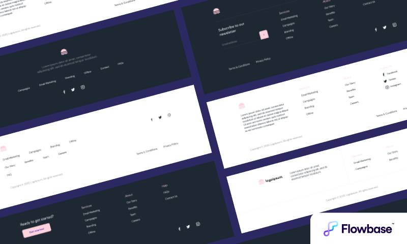 Footer Components Figma Ui Kit