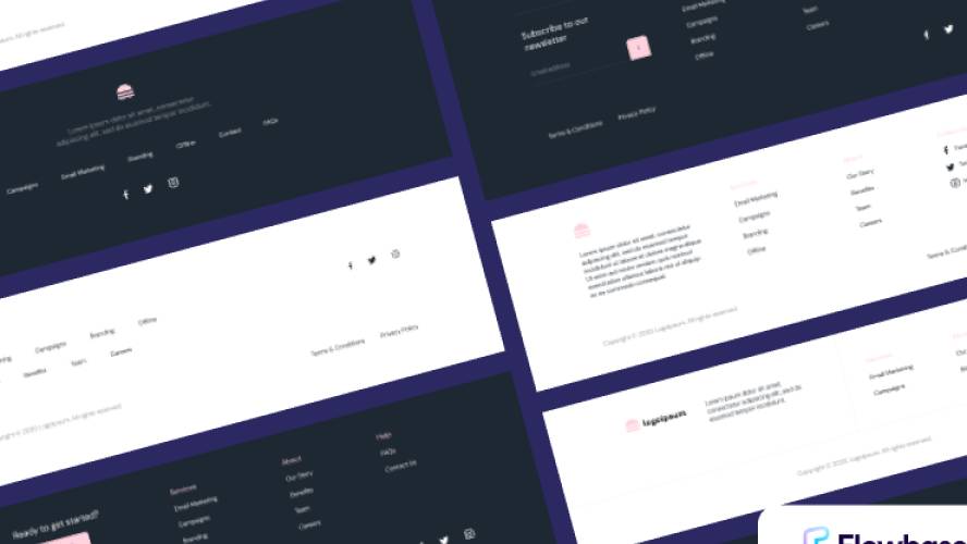 Footer Components Figma Ui Kit