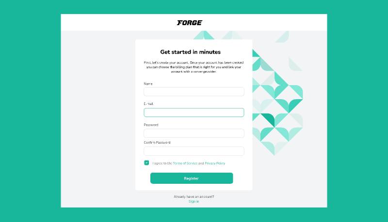 Forge Register Form Figma Template