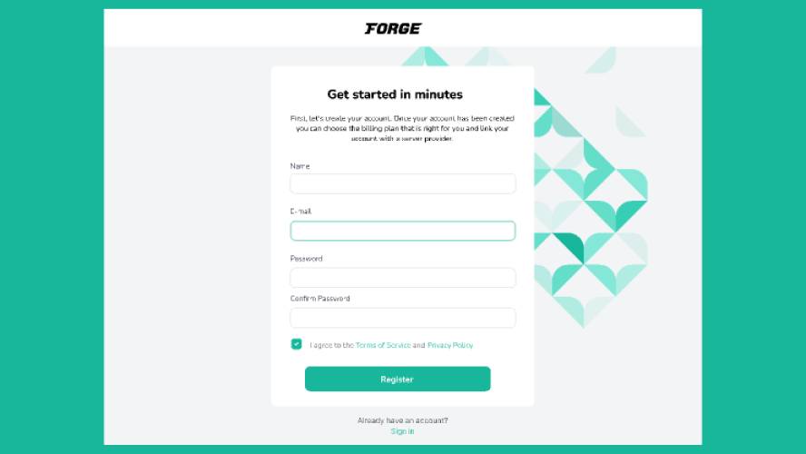 Forge Register Form Figma Template
