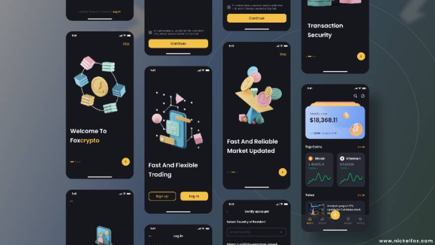 Foxcrypto - Crypto App Figma Mobile Template