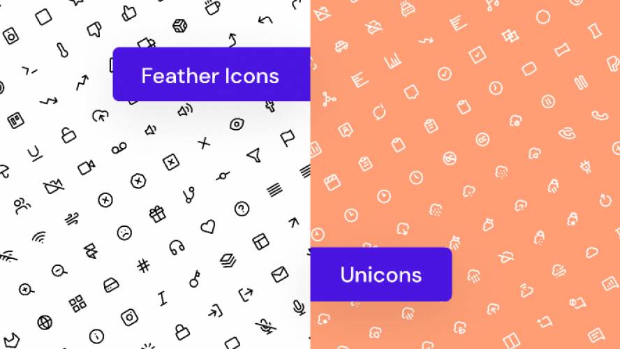 Frebie 1000+ Feather Icons & Unicons Library