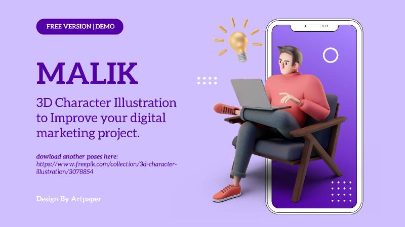 FREE 3D Character Illustration Figma Template