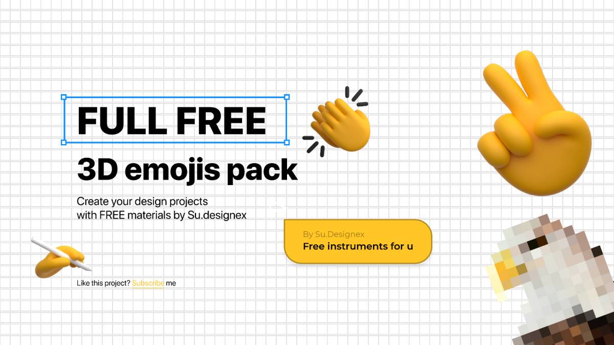 FREE 3D emojis pack Figma Ui Kit