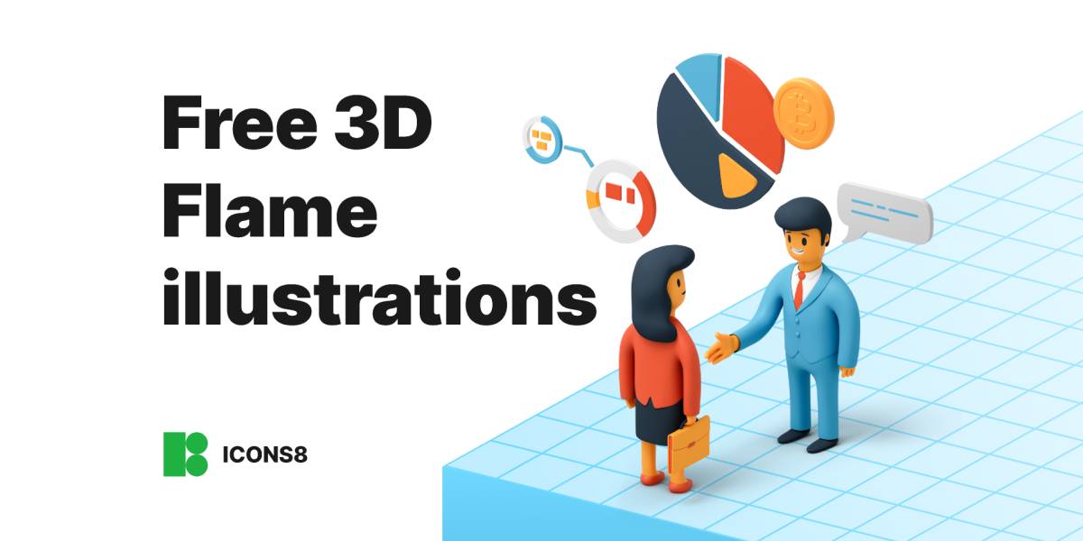 Free 3D Flame illustrations by Icons8 Figma Template