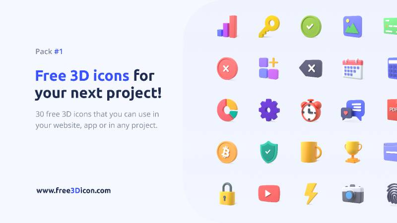 Free 3D icon figma / Pack #1