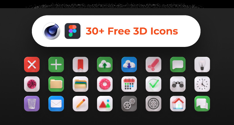 Free 3D Icons Pack (Figma file)
