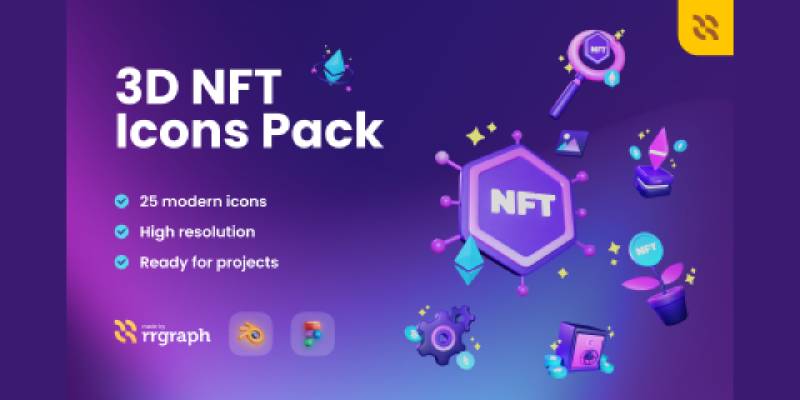 FREE 3D NFT Icons Illustration Pack