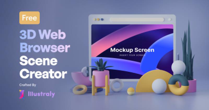 Free 3D Web Browser Scene Creator Figma Template