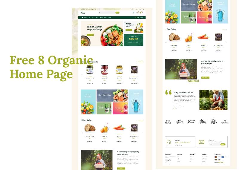 Free 8 Organic Home page