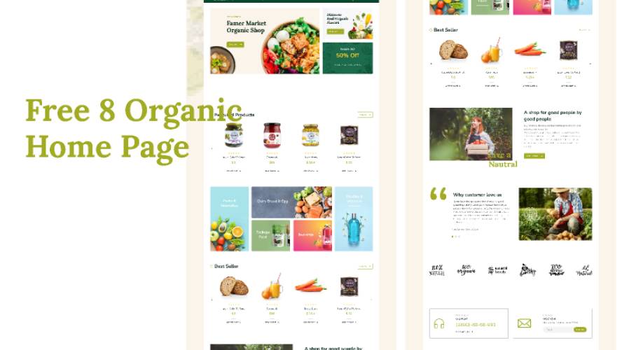 Free 8 Organic Home page