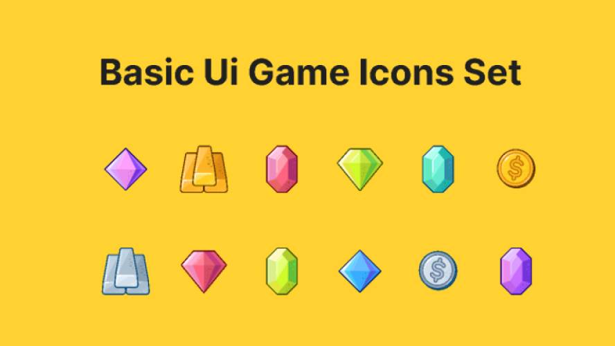 Free Basic Ui Game Icons Set Figma Template