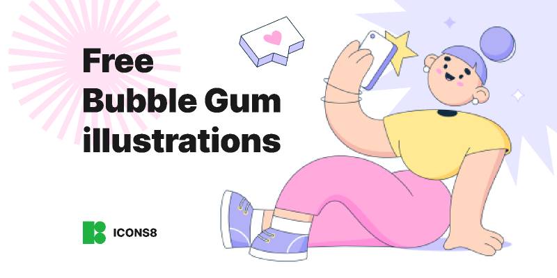 Free Bubble Gum illustrations - Figma