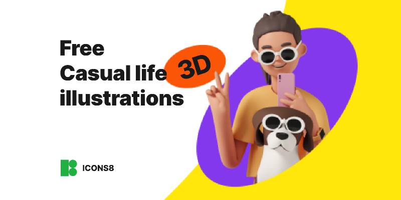 Free Casual life Figma 3d illustrations