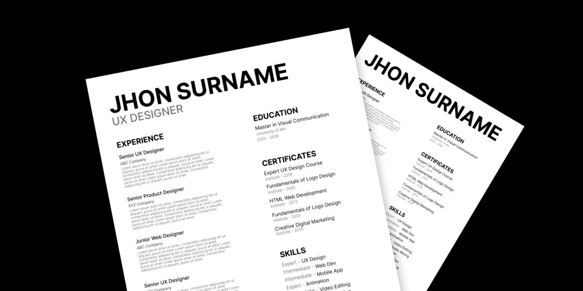 Free Clean Resume CV Figma Template