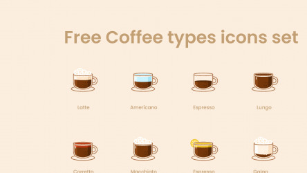 Free Coffee types icons Figma