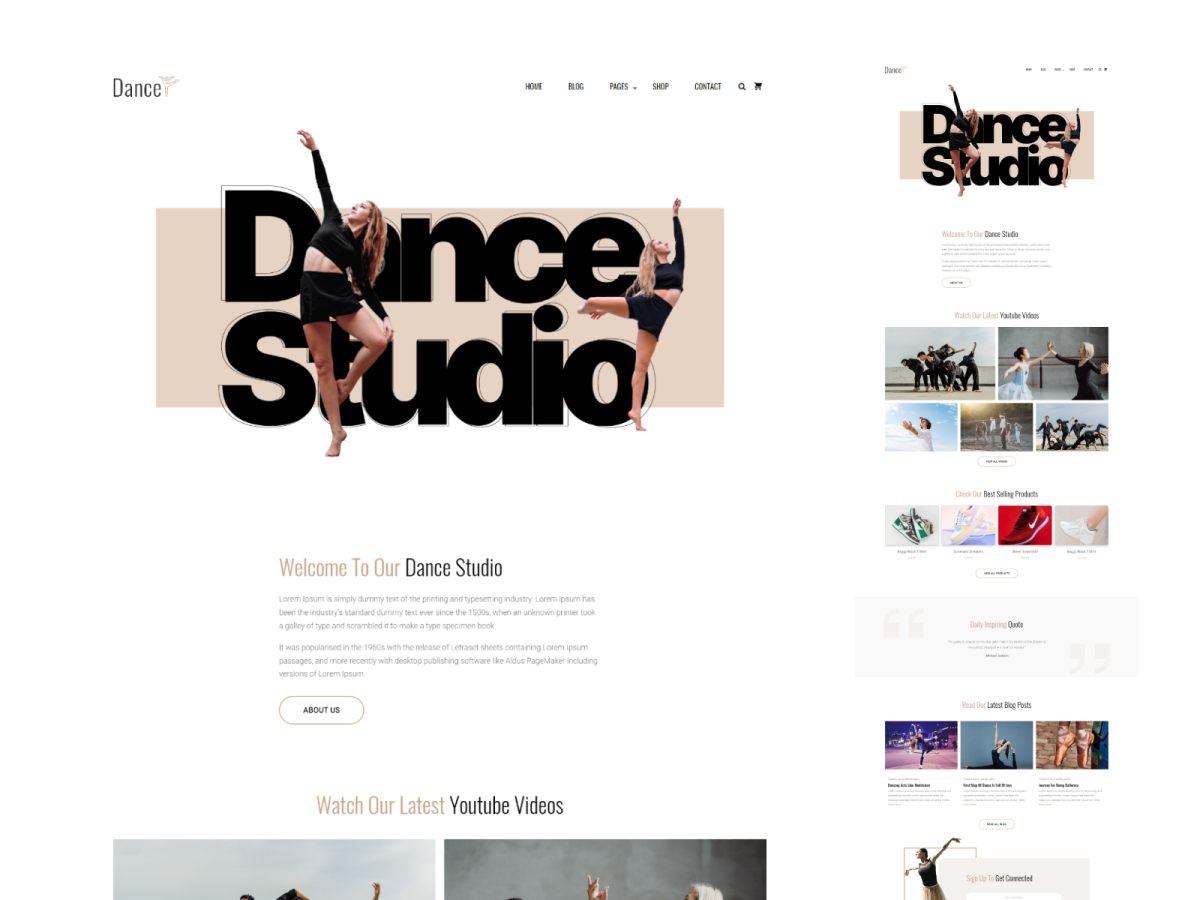 Free Dance Studio HTML CSS Website Template