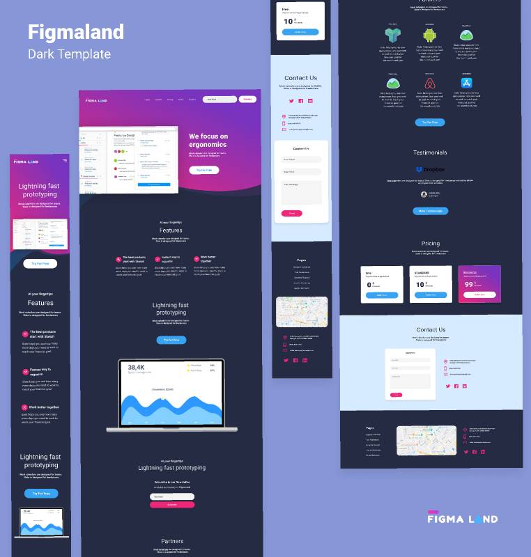 Free dark figma landing page - converter