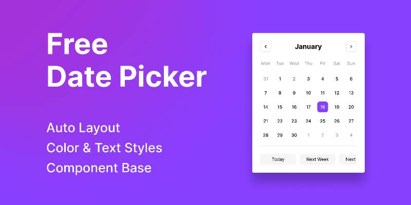 Free Date Picker Figma Ui Kit