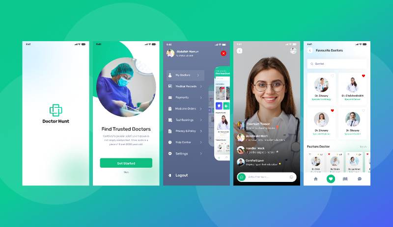 Free Doctor app ui figma template